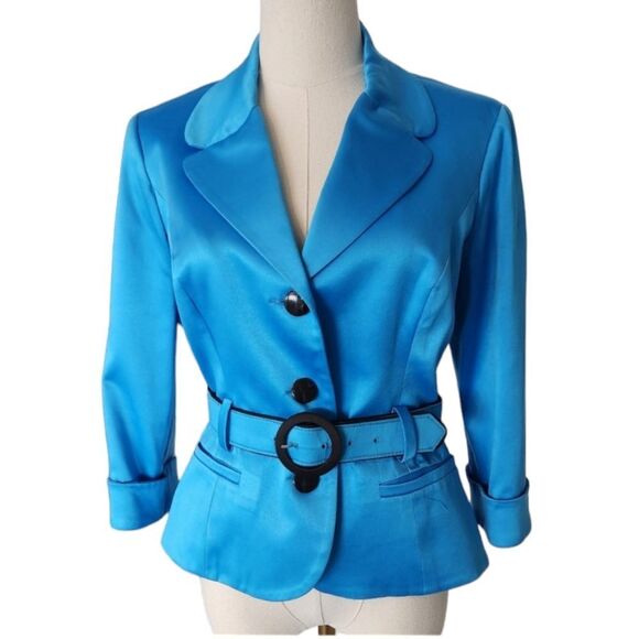 VintageโLe Chateau Turquoise Blazer - Size Small - Picture 1 of 7